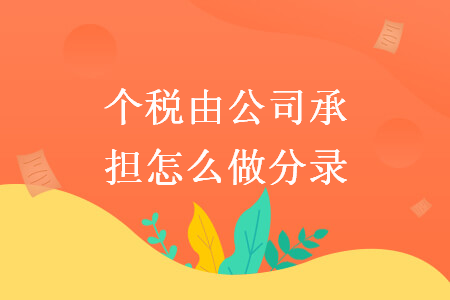 個稅由公司承擔怎么做分錄