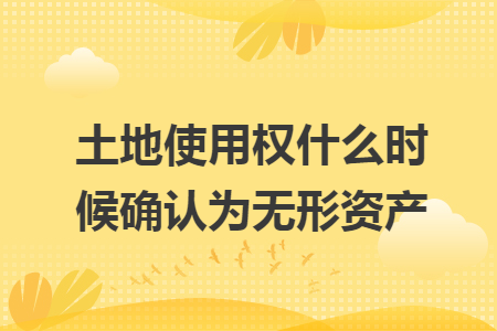 土地使用權(quán)什么時(shí)候確認(rèn)為無(wú)形資產(chǎn)