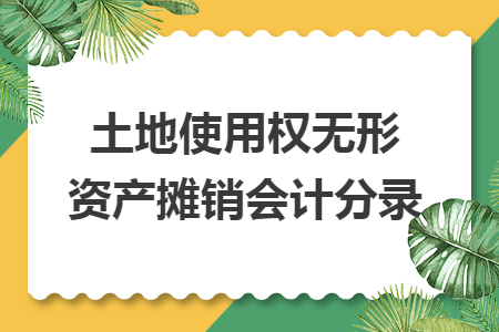 土地使用權(quán)無形資產(chǎn)攤銷會計分錄