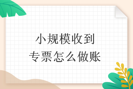 小規(guī)模收到專票怎么做賬