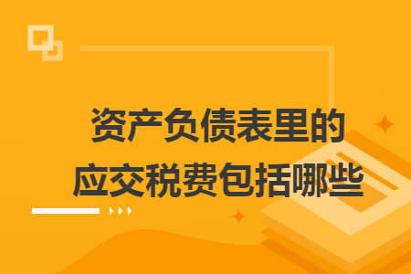 資產(chǎn)負(fù)債表里的應(yīng)交稅費(fèi)包括哪些