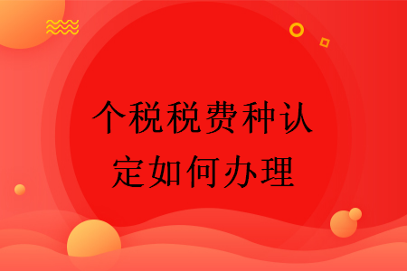 個(gè)稅稅費(fèi)種認(rèn)定如何辦理