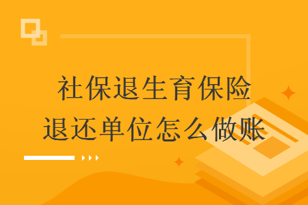 社保退生育保險退還單位怎么做賬