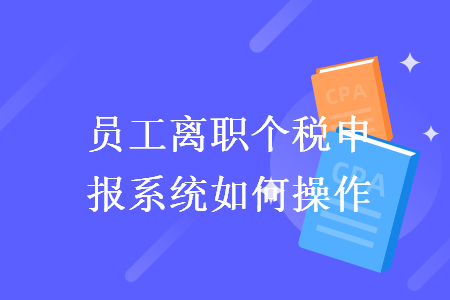 員工離職個(gè)稅申報(bào)系統(tǒng)如何操作