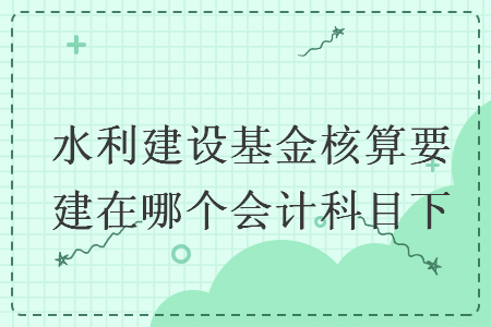 水利建設(shè)基金核算要建在哪個會計科目下