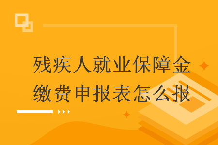 殘疾人就業(yè)保障金繳費申報表怎么報