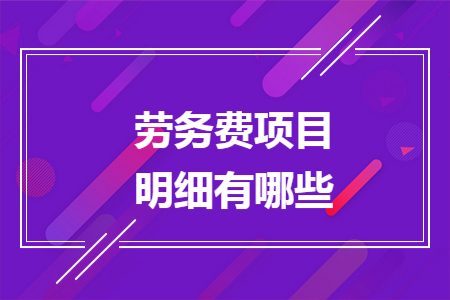 勞務(wù)費項目明細有哪些