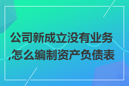 公司新成立沒(méi)有業(yè)務(wù),怎么編制資產(chǎn)負(fù)債表