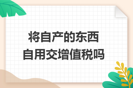 將自產(chǎn)的東西自用交增值稅嗎