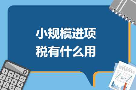 小規(guī)模進項稅有什么用