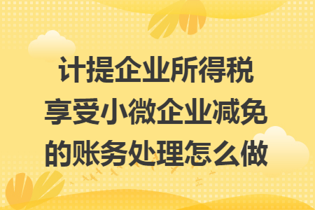 計提企業(yè)所得稅享受小微企業(yè)減免的賬務(wù)處理怎么做