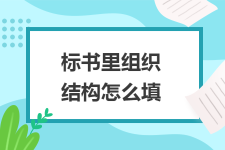 標書里組織結(jié)構(gòu)怎么填