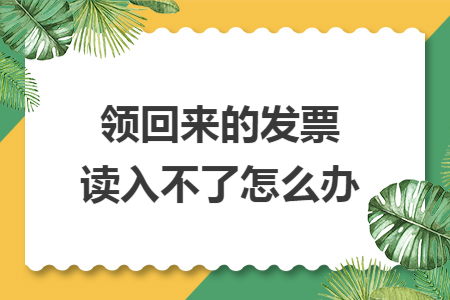領(lǐng)回來的發(fā)票讀入不了怎么辦