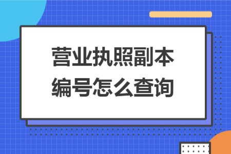 營業(yè)執(zhí)照副本編號(hào)怎么查詢