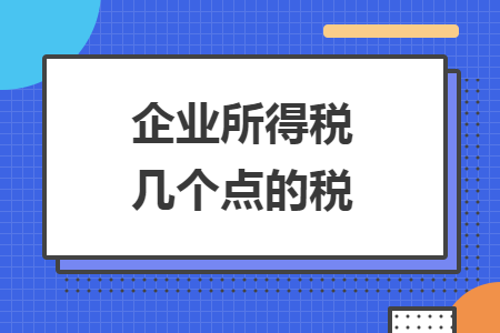 企業(yè)所得稅幾個點(diǎn)的稅