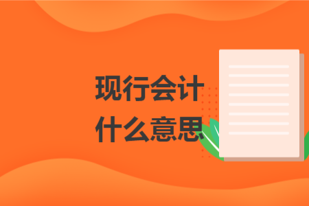 現(xiàn)行會計什么意思