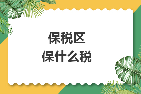 保稅區(qū)保什么稅