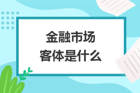 金融市場客體是什么