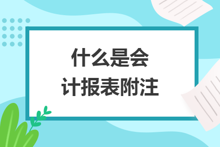 什么是會(huì)計(jì)報(bào)表附注