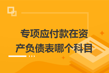 專項應付款在資產(chǎn)負債表哪個科目