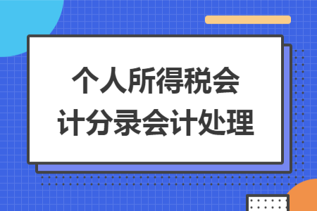 個人所得稅會計分錄會計處理