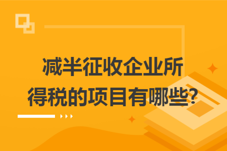減半征收企業(yè)所得稅的項(xiàng)目有哪些?