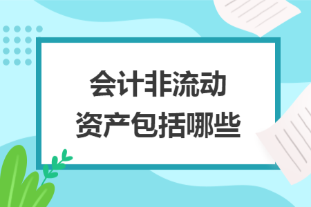 會(huì)計(jì)非流動(dòng)資產(chǎn)包括哪些