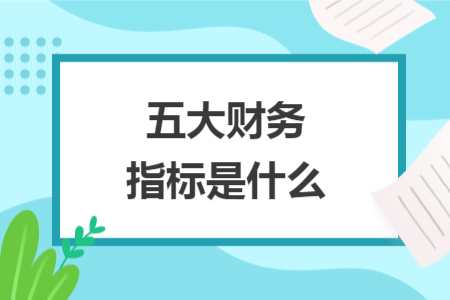 五大財務(wù)指標(biāo)是什么