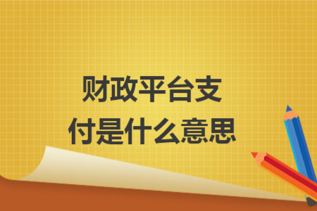 財(cái)政平臺(tái)支付是什么意思