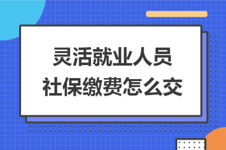 靈活就業(yè)人員社保繳費(fèi)怎么交