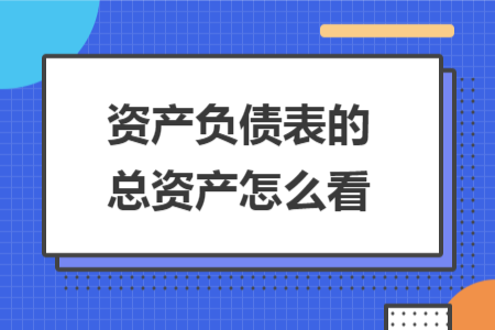 資產(chǎn)負(fù)債表的總資產(chǎn)怎么看