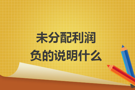 未分配利潤負的說明什么