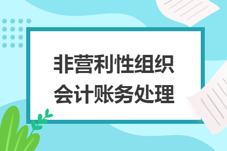 非營(yíng)利性組織會(huì)計(jì)賬務(wù)處理