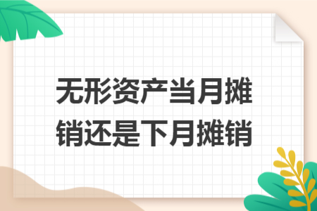 無(wú)形資產(chǎn)當(dāng)月攤銷還是下月攤銷