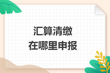 匯算清繳在哪里申報