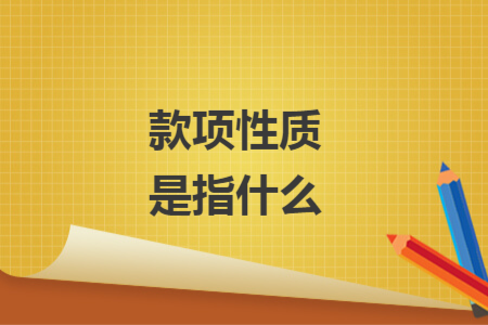 款項(xiàng)性質(zhì)是指什么