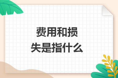 費用和損失是指什么