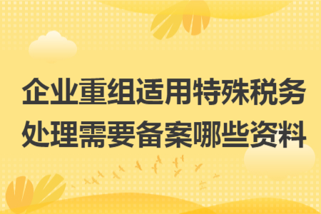 企業(yè)重組適用特殊稅務(wù)處理需要備案哪些資料