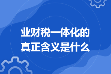 業(yè)財(cái)稅一體化的真正含義是什么