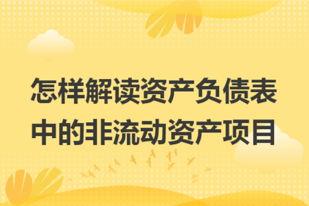 怎樣解讀資產(chǎn)負(fù)債表中的非流動資產(chǎn)項目